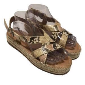 𝅺Madewell Malia Espadrille Sandal Snake Embossed Leather 8M